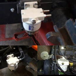 Fuel filter water separator assembly with mounting