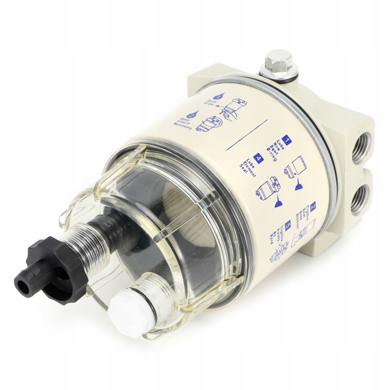 Water separator assembly, fuel filter with mounting