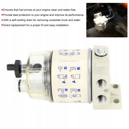 Water separator assembly, fuel filter with mounting