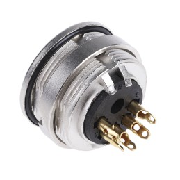 1 pcs - Lumberg 5 Pole Din Socket, DIN EN 60529, 60 V ac IP68, Female, Panel Mount