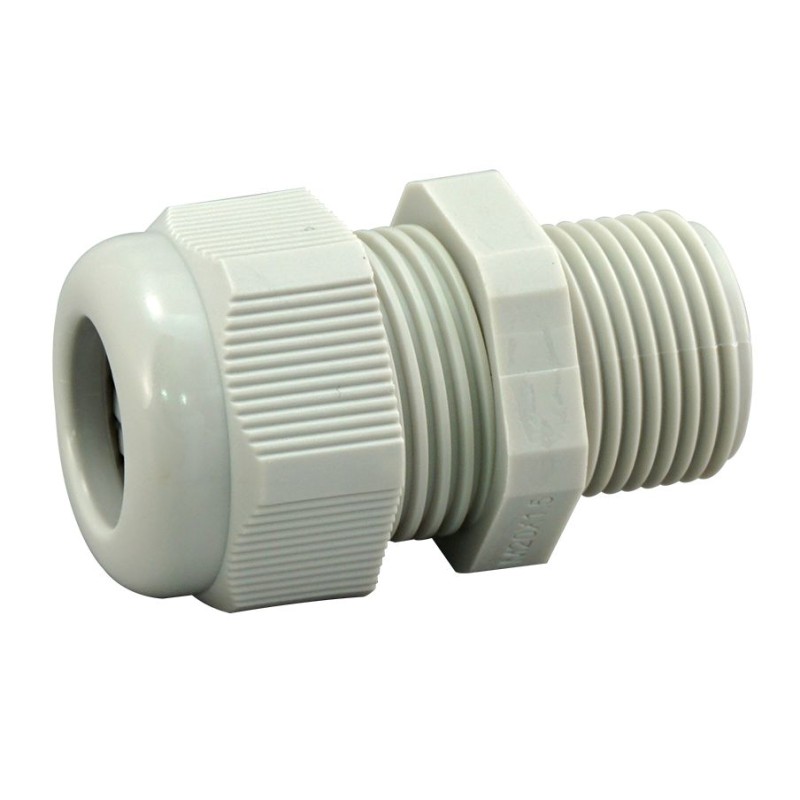 1 Bag of 5 - RS PRO Grey Nylon Cable Gland, M40 Thread, 20mm Min, 28mm Max