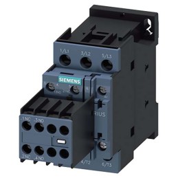 1 pcs - Siemens Reversing Contactor, 230 V ac Coil, 3-Pole, 38 A, 18.5 kW, 2NO + 2NC