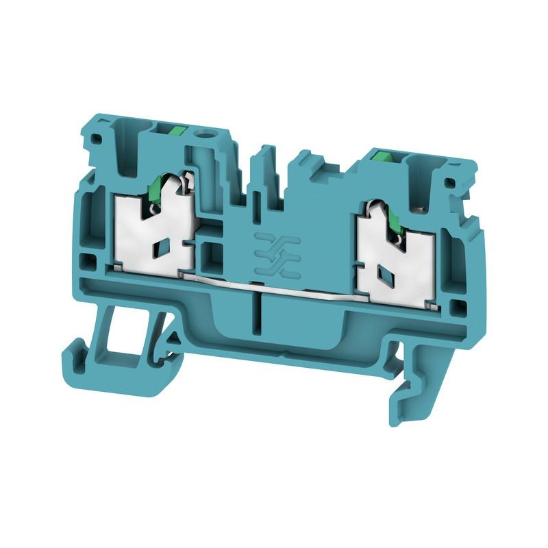 10 pcs - Weidmuller AS2C 2.5 BL Series Blue Feed Through Terminal Block, 1-Level, Snap On Termination
