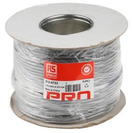 1 Reel of 100 M - RS PRO Multicore Data Cable, 2 Pairs, 0.76 mm², 4 Cores, 24 AWG, Screened, 100m, Grey Sheath