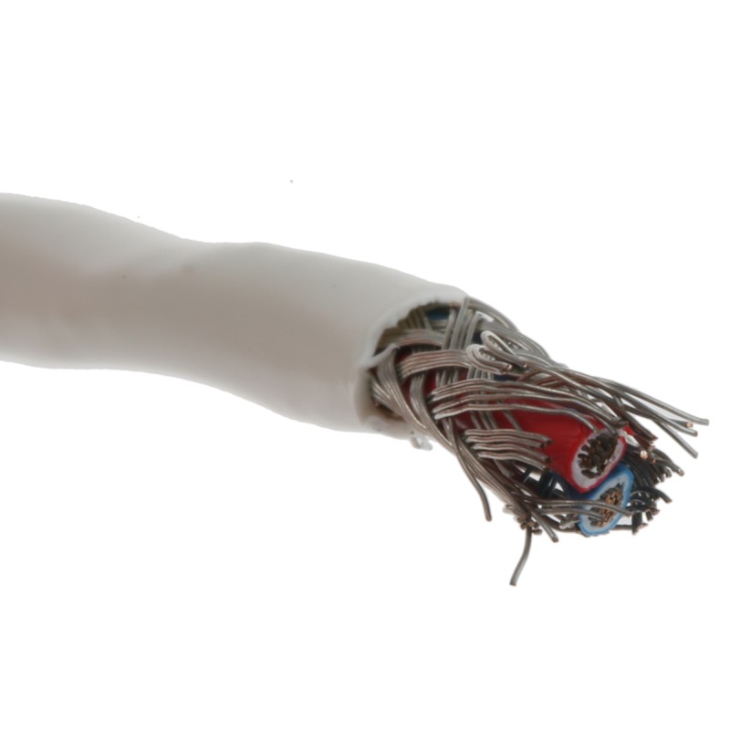 1 Reel of 100 M - TE Connectivity Twisted Pair Data Cable, 1 Pairs, 0.38 mm², 2 Cores, 22 AWG, Screened, 100m, White Sheath