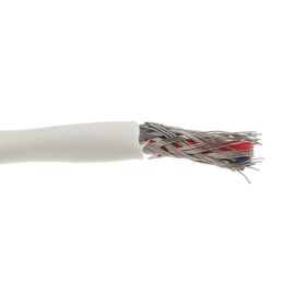 1 Reel of 100 M - TE Connectivity Twisted Pair Data Cable, 1 Pairs, 0.38 mm², 2 Cores, 22 AWG, Screened, 100m, White Sheath