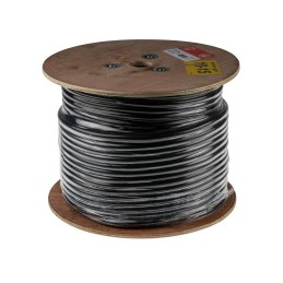 1 Reel of 100 M - RS PRO 2 Core Power Cable, 1.5 mm², 100m, Black CPE Sheath, 21 A, 450 V, 750 V