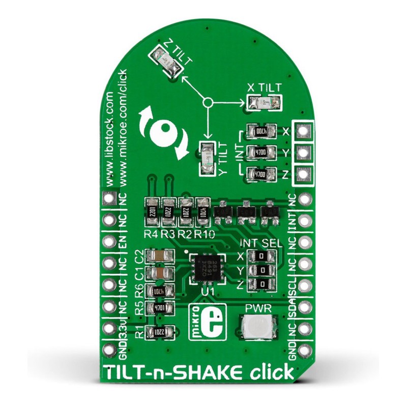 1 pcs - MikroElektronika TILTnSHAKE Click Accelerometer Sensor mikroBus Click Board for MMA8491Q
