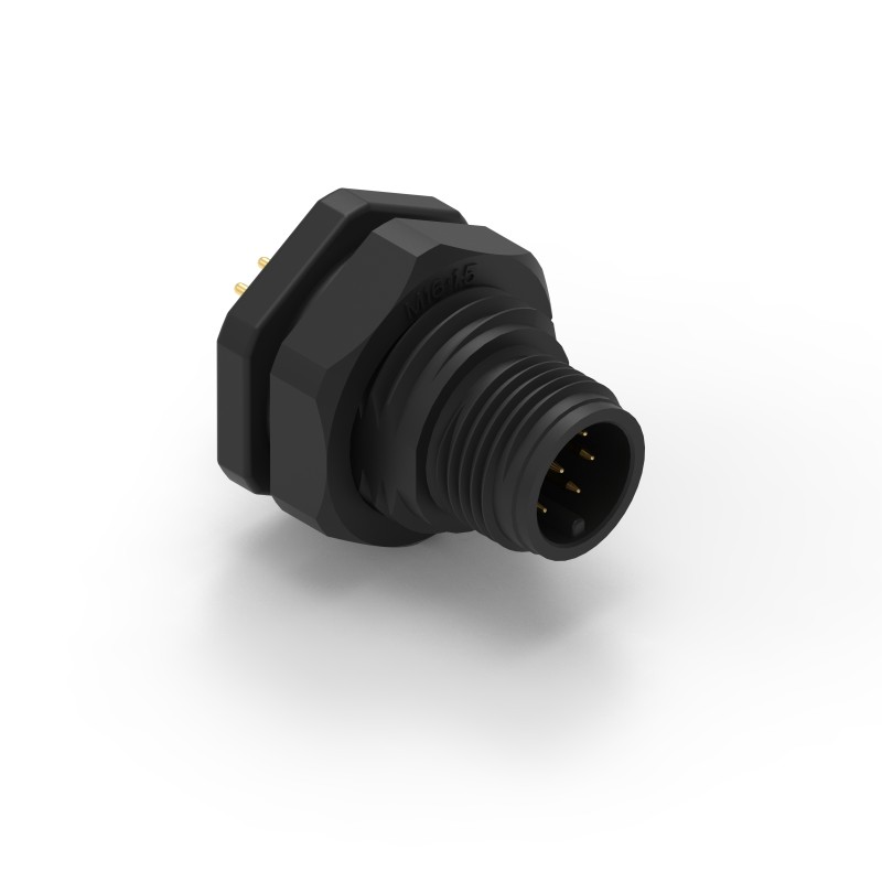 1 pcs - Wurth Elektronik Circular Connector, 8 Contacts, Panel Mount, M12 Connector, Plug, Male, IP68, WR-CIRC Series