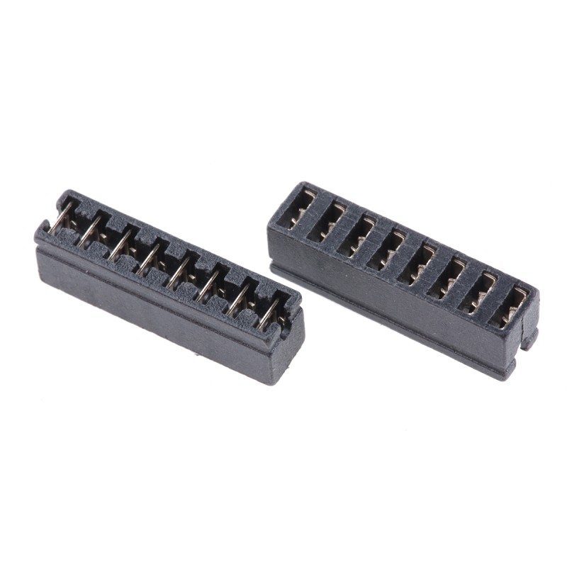10 pcs - RS PRO Shorting Link Female Straight Black Open Top 8 Way 1 Row 2.54mm Pitch