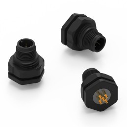1 pcs - Wurth Elektronik Circular Connector, 8 Contacts, Panel Mount, M12 Connector, Plug, Male, IP68, WR-CIRC Series