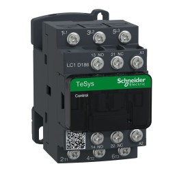 1 pcs - Schneider Electric LC1D Series Contactor, 3-Pole, 18 A, 1 NO + 1 NC