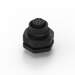 1 pcs - Wurth Elektronik Circular Connector, 8 Contacts, Panel Mount, M12 Connector, Socket, Female, IP68, WR-CIRC Series