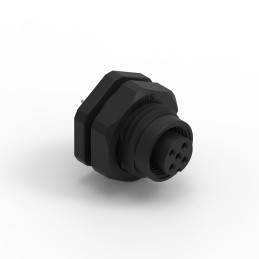 1 pcs - Wurth Elektronik Circular Connector, 5 Contacts, Panel Mount, M12 Connector, Socket, Female, IP68, WR-CIRC Series