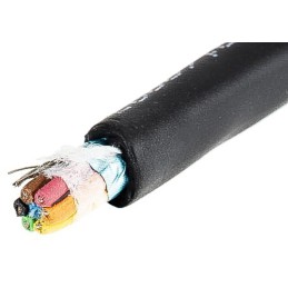 1 Reel of 30 M - Alpha Wire Xtra-Guard 2 Control Cable, 6 Cores, 0.35 mm², Screened, 30m, Black PUR Sheath, 22 AWG