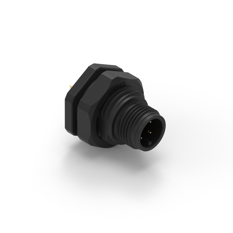 1 pcs - Wurth Elektronik Circular Connector, 4 Contacts, Panel Mount, M12 Connector, Plug, Male, IP68, WR-CIRC Series
