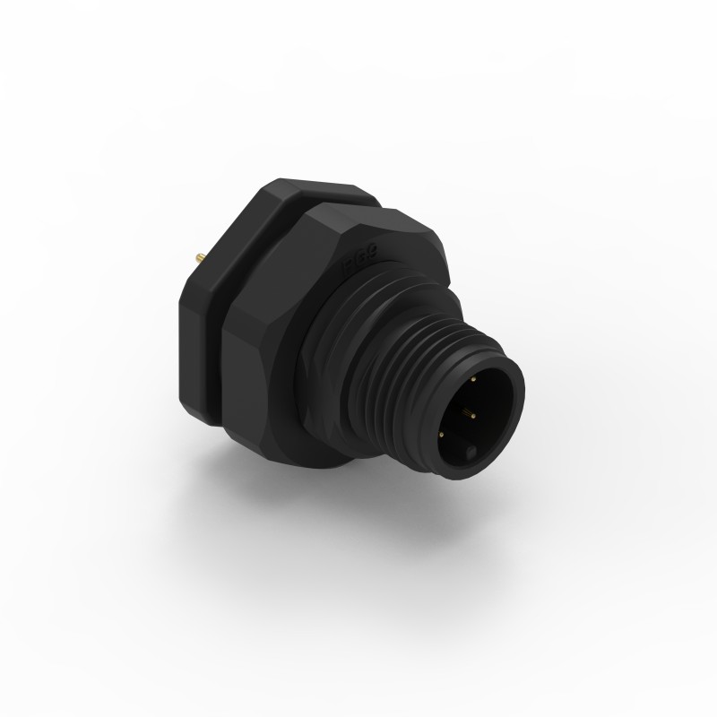 1 pcs - Wurth Elektronik Circular Connector, 4 Contacts, Panel Mount, M12 Connector, Plug, Male, IP68, WR-CIRC Series