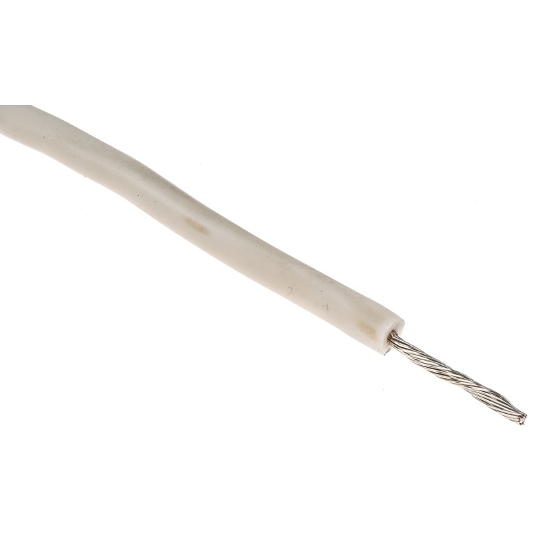 1 Reel of 30 M - Alpha Wire Premium Series White 1.3 mm² Hook Up Wire, 16 AWG, 26/0.25 mm, 30m, Silicone Rubber Insulation