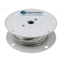 1 Reel of 30 M - Alpha Wire Premium Series White 1.3 mm² Hook Up Wire, 16 AWG, 26/0.25 mm, 30m, Silicone Rubber Insulation
