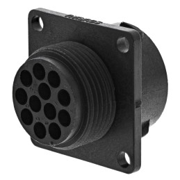1 pcs - Souriau Circular Connector, 12 Contacts, Flange Mount, Plug, Female, IP68, IP69K, UTS Series