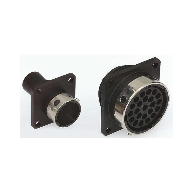 1 pcs - Souriau Circular Connector, 3 Contacts, Flange Mount, Plug, Male, IP65, UTG Series