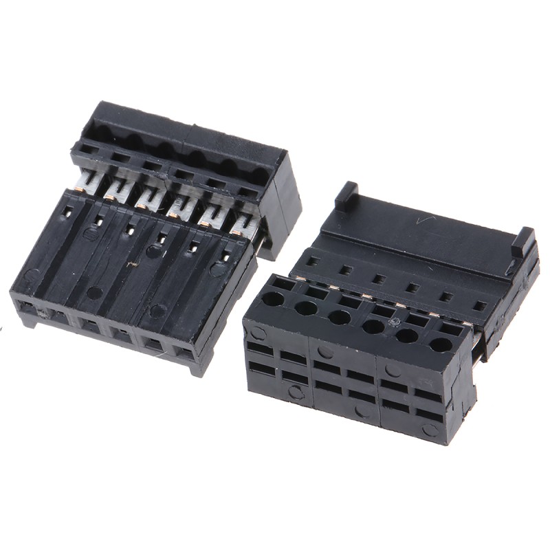 36 pcs - Stelvio Kontek 6-Way IDC Connector Socket for Cable Mount, 1-Row