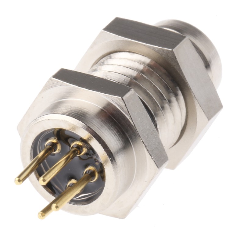 1 pcs - binder Circular Connector, 4 Contacts, Panel Mount, M8 Connector, Socket, Male, IP65, IP67, 718 Series