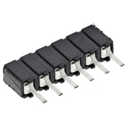 1 pcs - Samtec CES Series Straight Through Hole Mount PCB Socket, 6-Contact, 1-Row, 2.54mm Pitch, Through Hole Termination