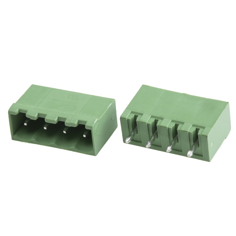 10 pcs - RS PRO 5.0mm Pitch 4 Way Pluggable Terminal Block, Header, Through Hole, Solder Termination