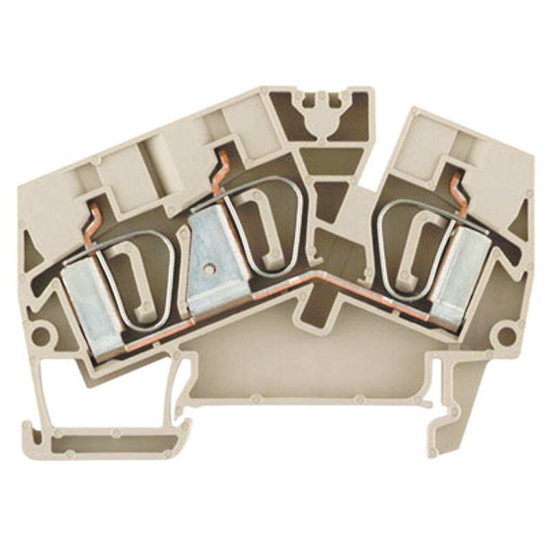 10 pcs - Weidmuller Z Series Beige Feed Through Terminal Block, Single-Level, Clamp Termination