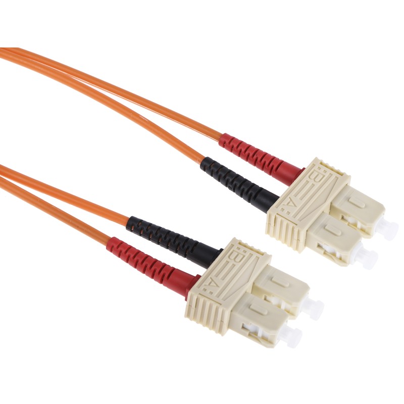 1 pcs - RS PRO SC to SC Duplex Multi Mode OM1 Fibre Optic Cable, 62.5/125μm, Orange, 5m