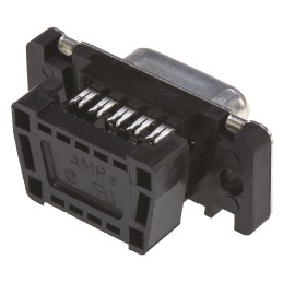 40 pcs - TE Connectivity Amplimite HDF-20 9 Way Right Angle Cable Mount D-sub Connector Socket, 2.77mm Pitch