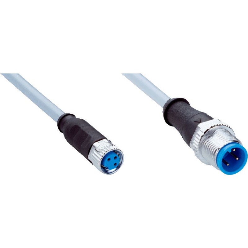 1 pcs - Sick Straight Female 3 way M8 to Straight Male 3 way M12 Sensor Actuator Cable, 2m