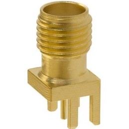 1 pcs - Mueller Electric, jack Edge Mount SMA Connector, 50Ω, Solder Termination, Straight Body