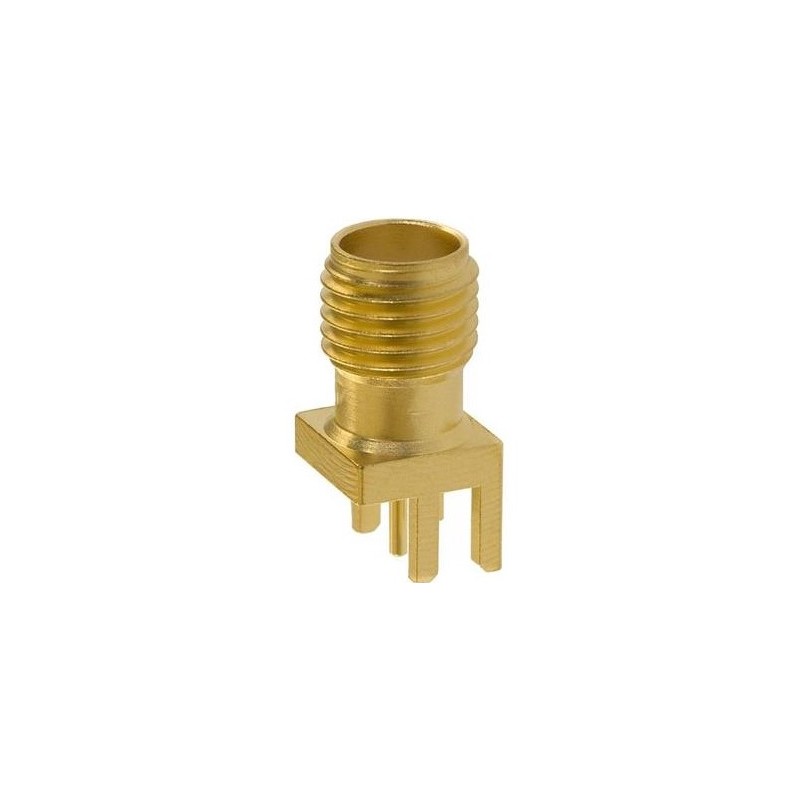 1 pcs - Mueller Electric, jack Edge Mount SMA Connector, 50Ω, Solder Termination, Straight Body