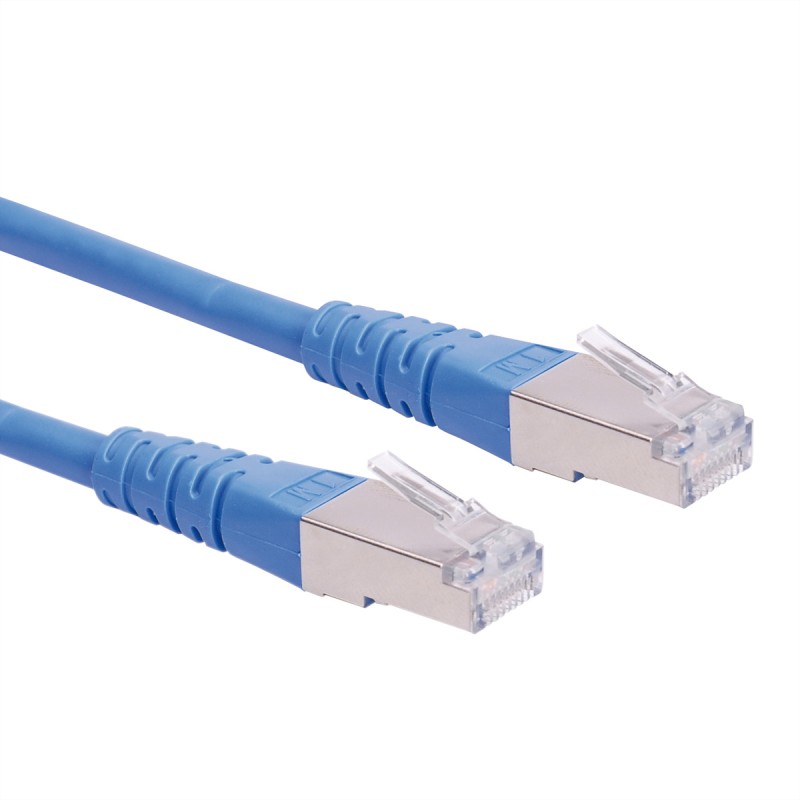 1 pcs - Roline Cat6 Straight Male RJ45 to Straight Male RJ45 Ethernet Cable, S/FTP, Blue PVC Sheath, 1.5m