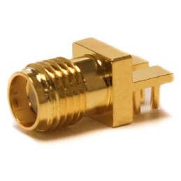 1 pcs - Mueller Electric, jack Edge Mount SMA Connector, 50Ω, Solder Termination, Straight Body