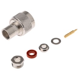 1 pcs - Amphenol, Plug Cable Mount N Connector, 50Ω, Solder Termination, Straight Body