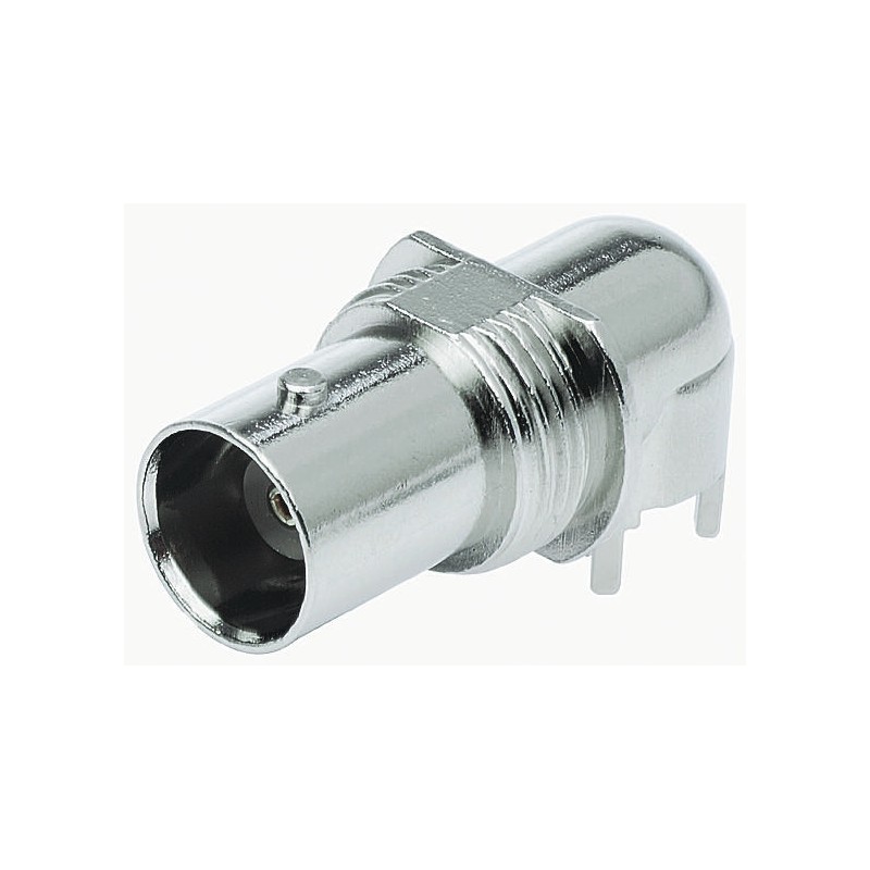1 pcs - TE Connectivity, jack PCB Mount BNC Connector, 50Ω, Through Hole Termination, Right Angle Body