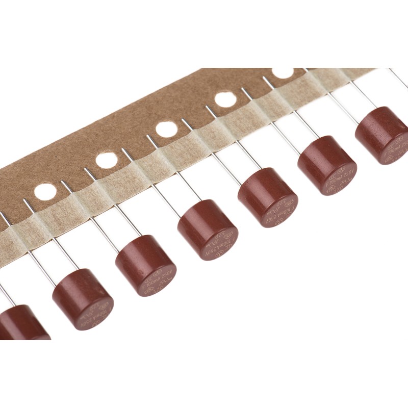 10 pcs - LittelfusePC Board Non Resettable Fuse, Radial 100mA, 250V ac