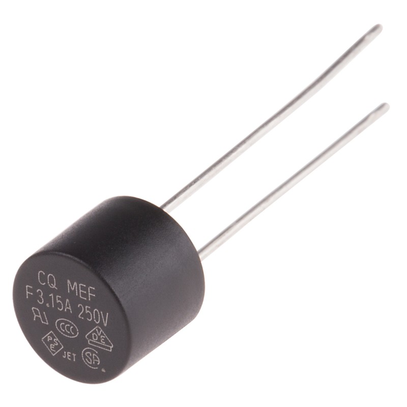 10 pcs - RS PROPC Board Non Resettable Fuse, Radial 3.15A, 250V ac