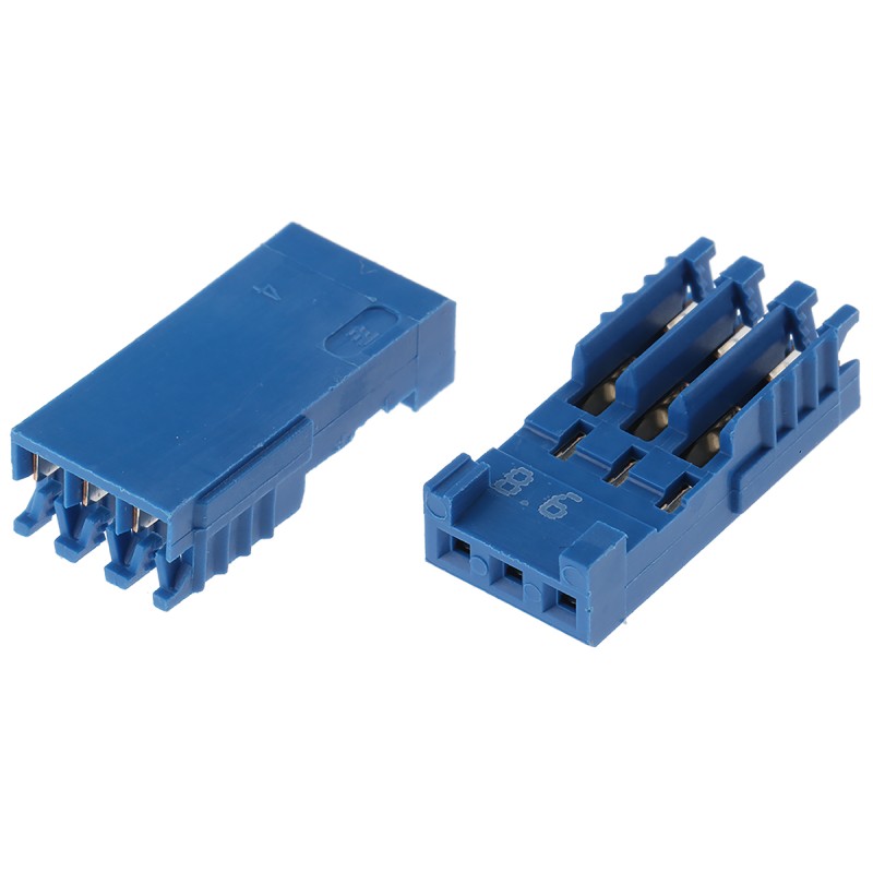 10 pcs - TE Connectivity, AMPMODU HE14 Female Connector Housing, 2.54mm Pitch, 3 Way, 1 Row