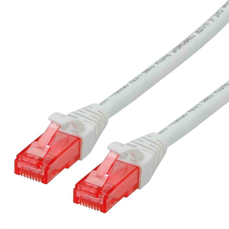 1 pcs - Roline Cat6 Male RJ45 to Male RJ45 Ethernet Cable, U/UTP, White LSZH Sheath, 3m, Low Smoke Zero Halogen (LSZH)