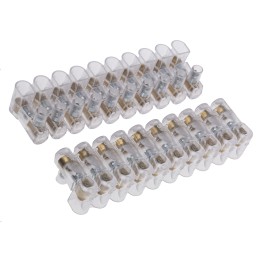 10 pcs - RS PRO Non-Fused Terminal Block, 10-Way, 24A, 2.5 mm² Wire, Screw Termination