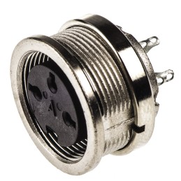 1 pcs - Amphenol C 091 D Series, 3 Pole Din Socket Socket, 5A, 300 V ac/dc IP67, Screw On