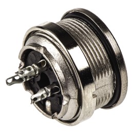 1 pcs - Amphenol C 091 D Series, 3 Pole Din Socket Socket, 5A, 300 V ac/dc IP67, Screw On