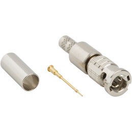 1 pcs - Amphenol RF HD-BNC Series, Plug Cable Mount HD-BNC Connector, 75Ω, Crimp Termination, Straight Body