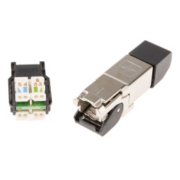 1 pcs - Telegartner MFP8 Series Male RJ45 Connector, Cable Mount, Cat6a, STP Shield