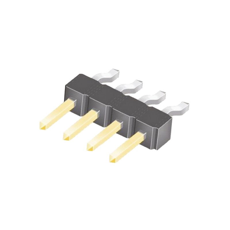 1 pcs - Samtec TSM Series Right Angle Surface Mount Pin Header, 4 Contact(s), 2.54mm Pitch, 1 Row(s), Unshrouded
