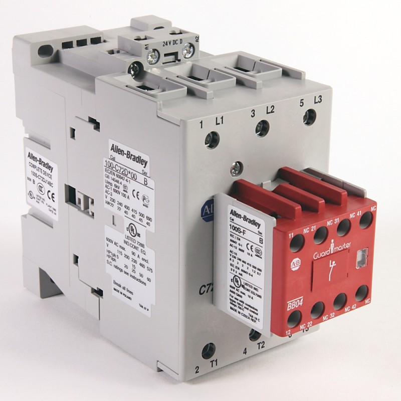 1 pcs - Rockwell Automation 100S-C Series Contactor, 24 V dc Coil, 3-Pole, 72 A, 40 kW, 3NO, 690 V ac